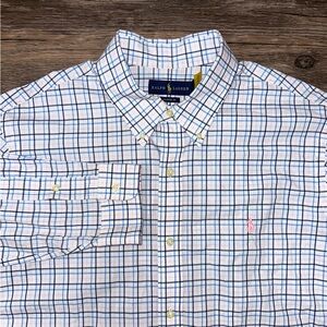 Polo Ralph Lauren Mens Casual Button Up Shirt 100 Cotton Size XL /TG / 17.5